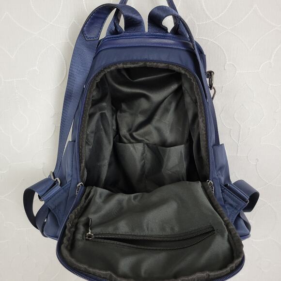 Pincnel Women Blue Backpack Waterproof Nylon Anti-theft Lightweight Shoulder Bag - Picture 4 of 7